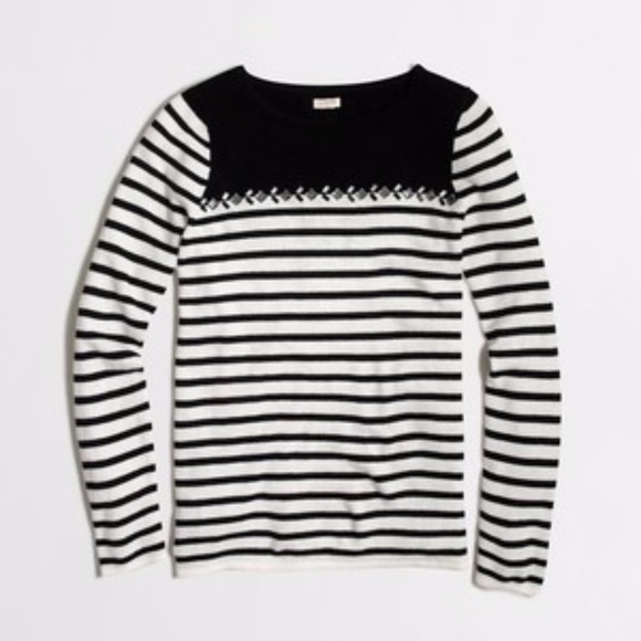 J. Crew Factory Sweaters - J. Crew Breton-Striped Gem Sweater